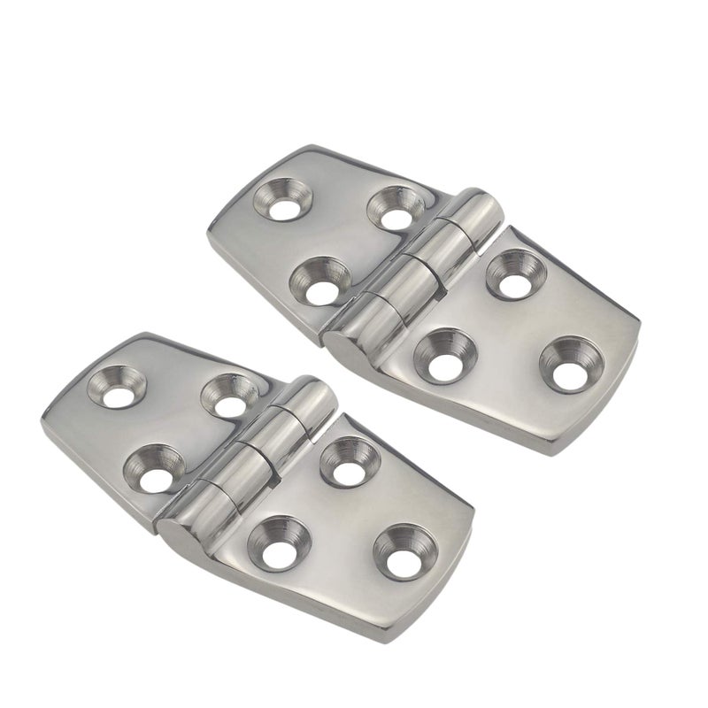 NRC&XRC Marine Grade CAST Solid 316 Stainless Steel Mirror Polished Door Hinge 3" x 1.5" for Boat, RVs (Pair) - Image 1